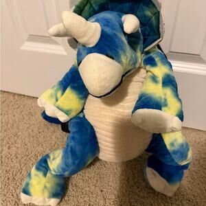 Plush Blue & Yellow Kids Dinosaur Backpack